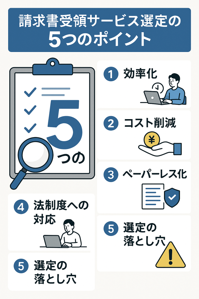 請求書受領サービスの失敗しない選び方！5つの重要ポイントと注意点のサムネイル